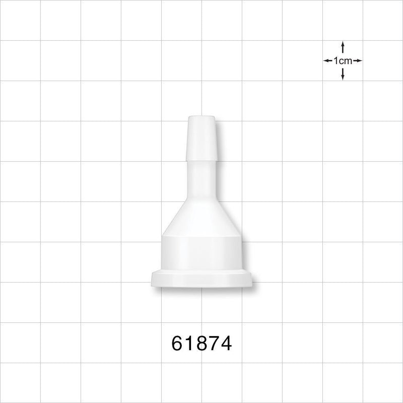 Sanitary Flange, Barbed, Natural - 0.5 inch/0.75 inch Mini; Fits 1/4 inch ID Tubing (0.25 inch, 6.35 mm) - 61874