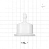 Sanitary Flange, Barbed, Natural - 1 inch/1.5 inch Standard; Fits 1/4 inch ID Tubing (0.25 inch, 6.35 mm) - 61877