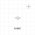 Straight Connector, Reducer, Barbed, Natural - Fits 1/16 inch x 1/32 inch ID Tubing (0.063 inch x 0.031 inch, 1.59 mm x 0.79 mm) - 61887