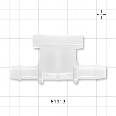 aSURE™ Sanitary Flange Instrument Tee, Barbed, Natural, Pre-Attached Diaphragm - 1 inch/1.5 inch Standard; Fits 1/2 inch ID Tubing (0.5 inch, 12.7 mm) - 61913