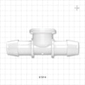 aSURE™ Sanitary Flange Instrument Tee, Barbed, Natural, Pre-Attached Diaphragm - 1 inch/1.5 inch Standard; Fits 1 inch ID Tubing (25.4 mm) - 61914