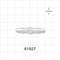 Straight Connector, Barbed, Natural - Fits 3/16 inch ID Tubing (0.188 inch, 4.76 mm) - 61927