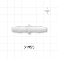 Straight Connector, Barbed, Natural - Fits 1/4 inch ID Tubing (0.25 inch, 6.38 mm) - 61955