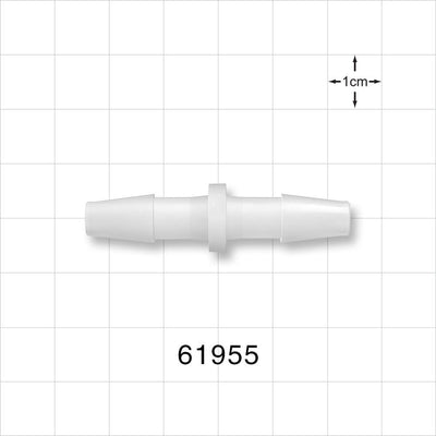 Straight Connector, Barbed, Natural - Fits 1/4 inch ID Tubing (0.25 inch, 6.38 mm) - 61955