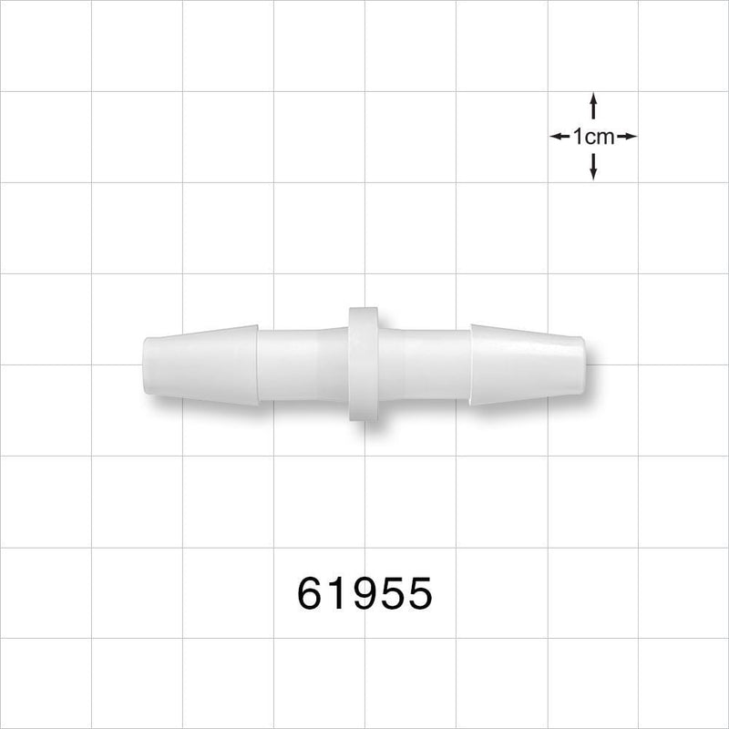 Straight Connector, Barbed, Natural - Fits 1/4 inch ID Tubing (0.25 inch, 6.38 mm) - 61955