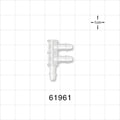 3-port F Style Manifold, Barbed, Natural - Fits 1/8 inch ID Tubing (0.125 inch, 3.18 mm) - 61961