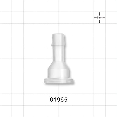 Sanitary Flange, Barbed, Natural - 0.5 inch/0.75 inch Mini; Fits 3/8 inch ID Tubing (0.375 inch, 9.53 mm) - 61965