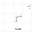 Elbow Connector, Barbed, White - Fits 1/8 inch ID Tubing (0.125 inch, 3.18 mm) - 61970