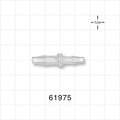 Straight Connector, Reducer, Barbed, Natural - Fits 3/16 inch x 5/32 inch ID Tubing (0.188 inch x 0.156 inch, 4.76 mm x 3.97 mm) - 61975