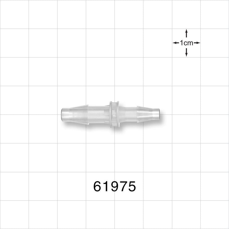 Straight Connector, Reducer, Barbed, Natural - Fits 3/16 inch x 5/32 inch ID Tubing (0.188 inch x 0.156 inch, 4.76 mm x 3.97 mm) - 61975