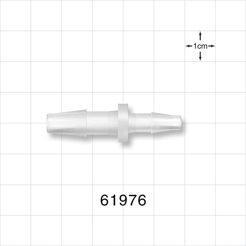 Straight Connector, Reducer, Barbed, Natural - Fits 1/4 inch x 3/16 inch ID Tubing (0.25 inch x 0.188 inch, 6.35 mm x 4.76 mm) - 61976