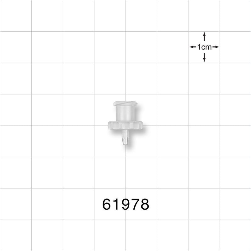 Female Luer Lock, Barbed, Natural - Fits 1/16 inch ID Tubing (0.063 inch, 1.59 mm) - 61978