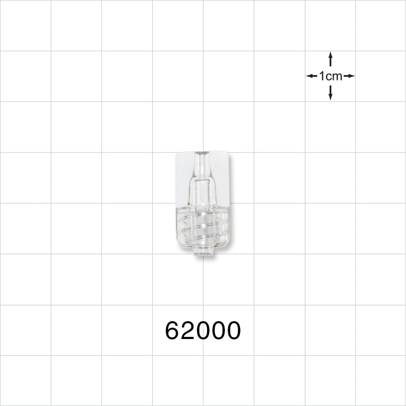 Male Luer Lock, Tubing Port, Clear - 0.029 inch - 0.03 inch ID (0.74 mm - 0.76 mm) - 62000