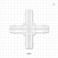 Cross Connector, Barbed - Fits 1 inch ID Tubing (25.4 mm) - 62002