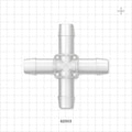 Cross Connector, Barbed - Fits 3/4 inch ID Tubing (0.75 inch, 19.05 mm) - 62003