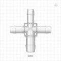 Cross Connector, Barbed - Fits 1 inch ID x 3/4 inch ID x 3/4 inch ID x 3/4 inch ID Tubing (1 inch x 0.75 inch x 0.75 inch x 0.75 inch, 25.4 mm x 19 mm x 19 mm x 19 mm) - 62004