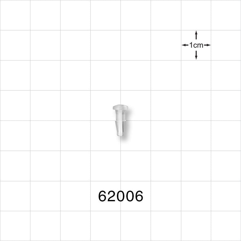 Press-In Plug, Barbed, Natural - Fits 3/32 inch ID Tubing (0.093 inch, 2.38 mm) - 62006