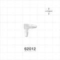 Elbow Connector, Barbed, Natural - Fits 1/8 inch ID Tubing (0.125 inch, 3.18 mm) - 62012