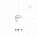 Elbow Connector, Barbed, Natural - Fits 1/8 inch ID Tubing (0.125 inch, 3.18 mm) - 62016