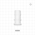 Sanitary Flange, Barbed, Natural - 0.5 inch/0.75 inch Mini; Fits 3/4 inch ID Tubing (0.75 inch, 19.05 mm) - 62026