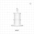 Sanitary Flange, Barbed, Natural - 1 inch/1.5 inch Standard; Fits  1/4 inch ID tubing (0.25 inch, 6.35 mm) - 62027