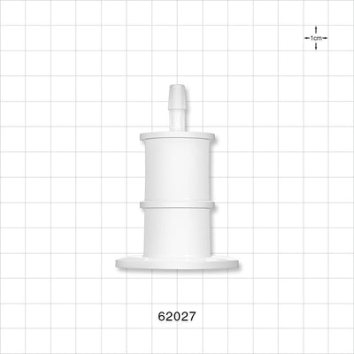 Sanitary Flange, Barbed, Natural - 1 inch/1.5 inch Standard; Fits  1/4 inch ID tubing (0.25 inch, 6.35 mm) - 62027