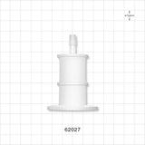 Sanitary Flange, Barbed, Natural - 1 inch/1.5 inch Standard; Fits  1/4 inch ID tubing (0.25 inch, 6.35 mm) - 62027