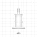 Sanitary Flange, Barbed, Natural - 1 inch/1.5 inch Standard; Fits 3/8 inch ID tubing (0.375 inch, 9.53 mm) - 62028
