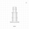 Sanitary Flange, Barbed, Natural - 1 inch/1.5 inch Standard; Fits 3/4 inch ID tubing (0.75 inch, 19.05 mm) - 62030
