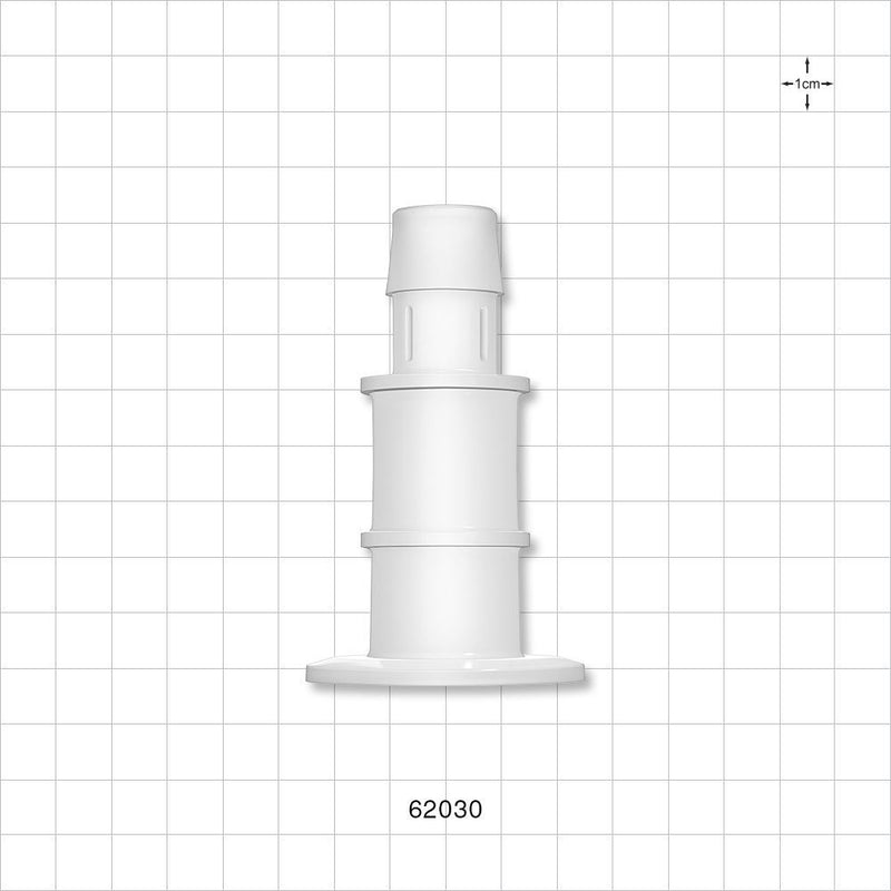 Sanitary Flange, Barbed, Natural - 1 inch/1.5 inch Standard; Fits 3/4 inch ID tubing (0.75 inch, 19.05 mm) - 62030