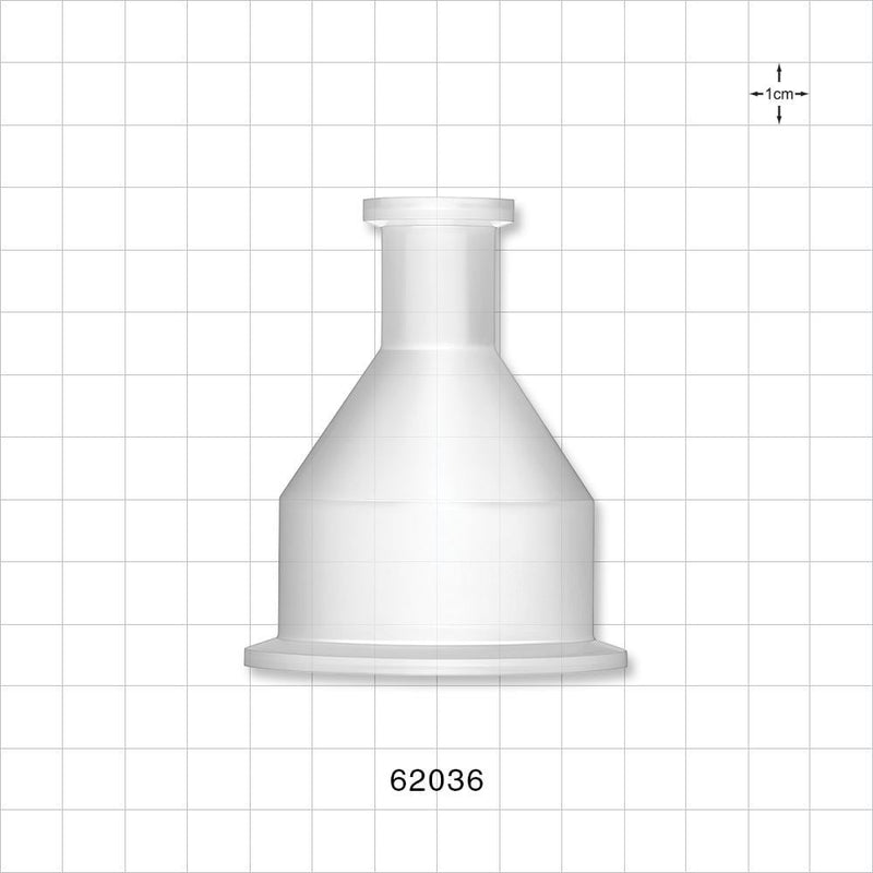 Sanitary Flange, Concentric Reducer, Natural - 2 inch x 0.5 inch/0.75 inch Mini - 62036