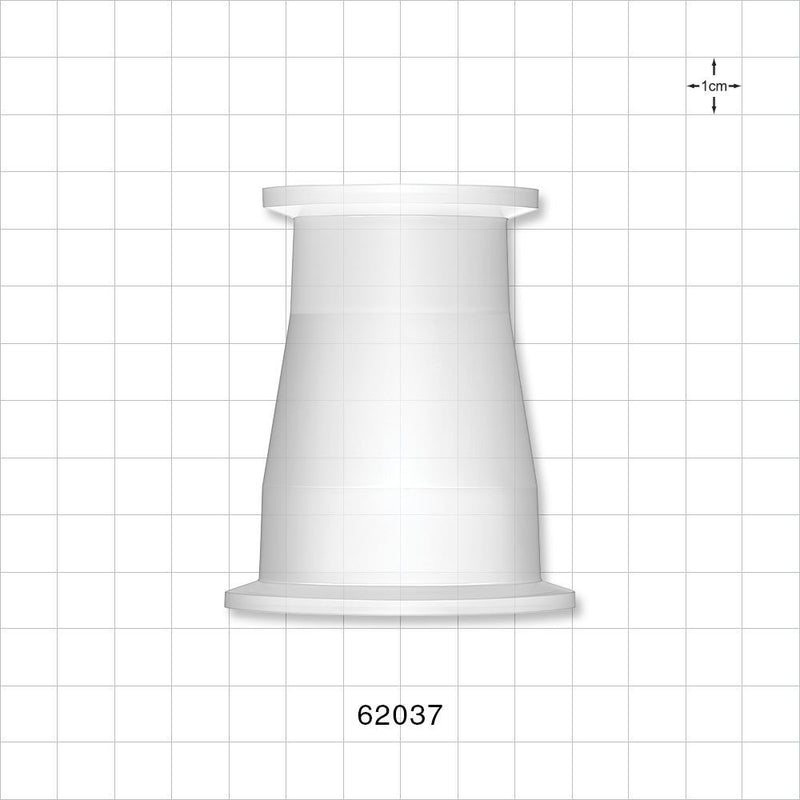 Sanitary Flange, Concentric Reducer, Natural - 2 inch x 1 inch/1.5 inch Standard - 62037