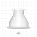 Sanitary Flange, Concentric Reducer, Natural - 3 inch x 1 inch/1.5 inch Standard - 62039