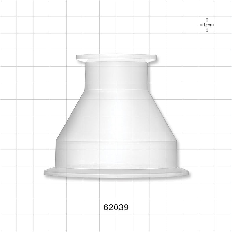 Sanitary Flange, Concentric Reducer, Natural - 3 inch x 1 inch/1.5 inch Standard - 62039