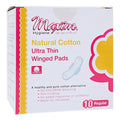 Maxim Hygiene Products Sanitary Pad Natural Cotton Ultra Thin Regular Winged White Disposable 10x12/Case - 1-230110-1