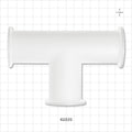 T Fitting, Sanitary Flange, Natural - 1 inch/1.5 inch Standard - 62220