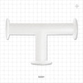 T Fitting, Sanitary Flange, Natural - 1 inch/1.5 inch Ladish - 62221