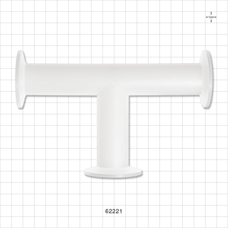 T Fitting, Sanitary Flange, Natural - 1 inch/1.5 inch Ladish - 62221