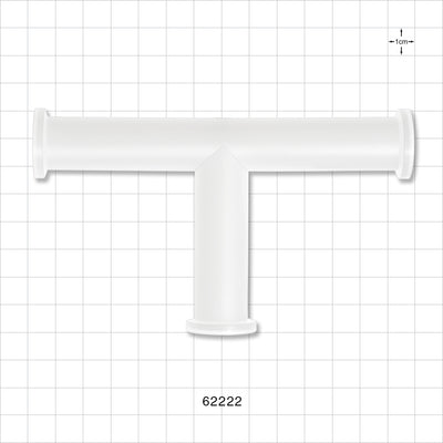 T Fitting, Sanitary Flange, Natural - 0.5 inch/ 0.75 inch Mini - 62222
