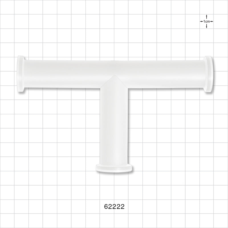 T Fitting, Sanitary Flange, Natural - 0.5 inch/ 0.75 inch Mini - 62222
