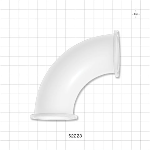 90 Degree Elbow Fitting, Sanitary Flange, Natural - 1 inch/1.5 inch Standard - 62223