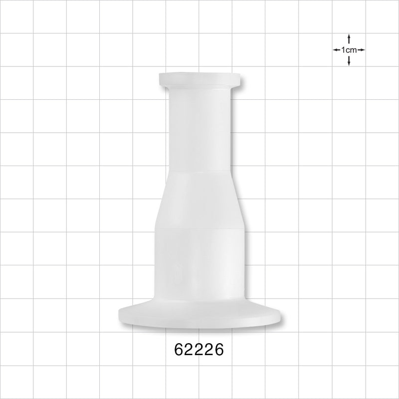 Sanitary Flange, Concentric Reducer, Natural - 1 inch/1.5 inch Ladish x 0.5 inch/0.75 inch Mini - 62226