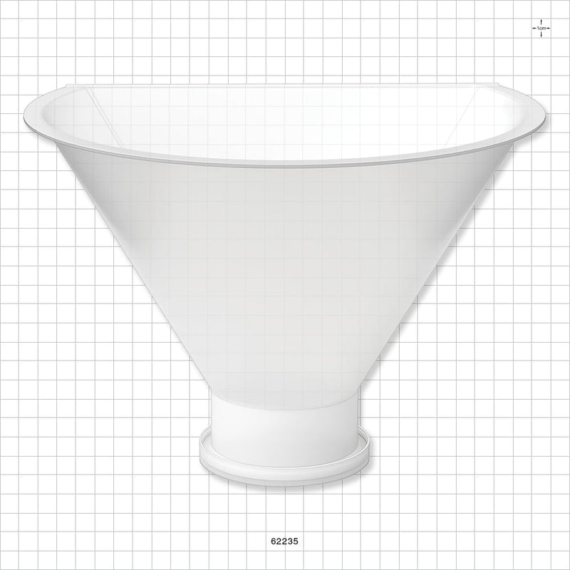 Flat Edge Funnel, Sanitary Flange - 10 inch Funnel (254 mm) x 3 inch Flange - 62235