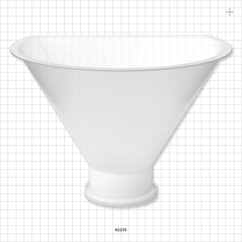 Flat Edge Funnel, Sanitary Flange - 10 inch Funnel (254 mm) x 3 inch Flange - 62235