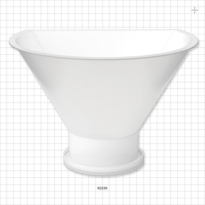 Flat Edge Funnel, Sanitary Flange - 10 inch Funnel (254 mm) x 4 inch Flange - 62236