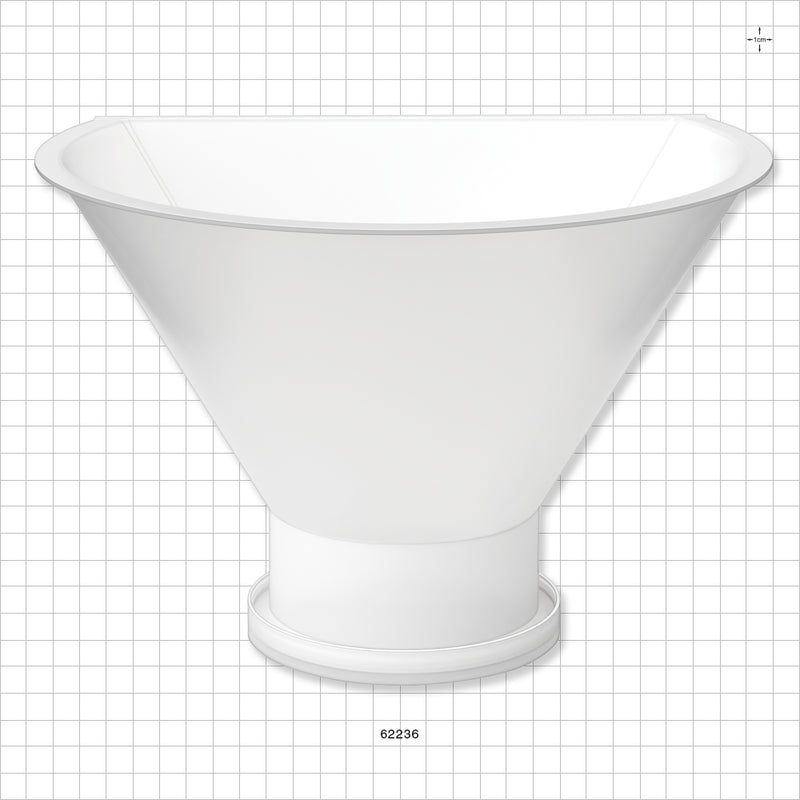 Flat Edge Funnel, Sanitary Flange - 10 inch Funnel (254 mm) x 4 inch Flange - 62236