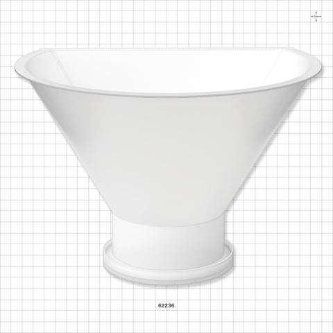 Flat Edge Funnel, Sanitary Flange - 10 inch Funnel (254 mm) x 4 inch Flange - 62236