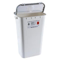 Bemis Healthcare, Inc -Sentinel Sharps Container 11gal White 16-1/2x11-13/16x22-1/2" Vertical Entry Plastic Absorbent Pads Molded-In Handles Hinge Lid/Gasket/Separate Round Opening Lid 6/Case 211 004