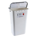 Bemis Healthcare, Inc -Sentinel Sharps Container 11gal White 16-1/2x11-13/16x22-1/2" Vertical Entry Plastic Absorbent Pads Molded-In Handles Hinge Lid/Gasket/Separate Round Opening Lid 6/Case 211 004