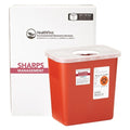 Healthfirst -Sharps Management Mailer System 2gal Red/White 10-1/2x7x10" Closing Lid Plastic Large Optional Countertop/Wall Mount Non-Sterile Disposable Adjustable Rotor Closure Each 1005920